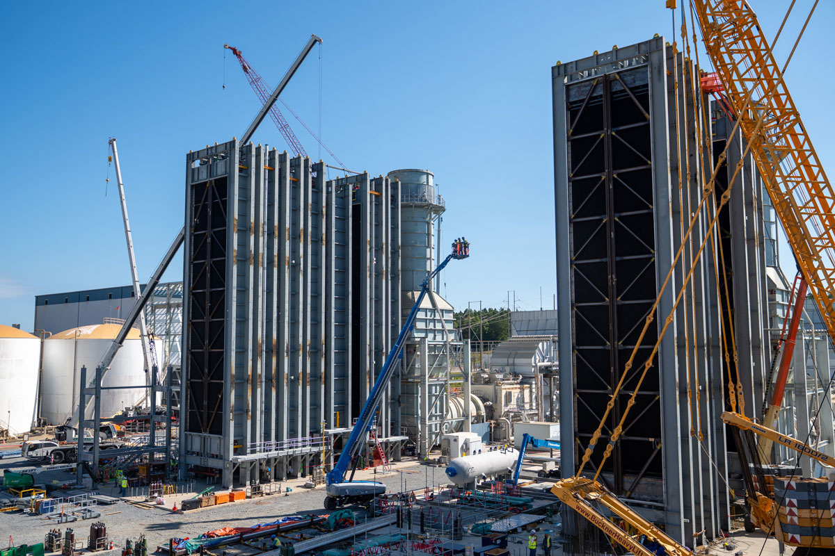 view of construction of units 2A and 2 B of the HRSG